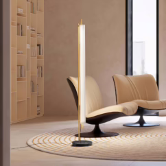OLEV LED floor lamp TRISEL, gold, metal, 2,700 K, dimmable