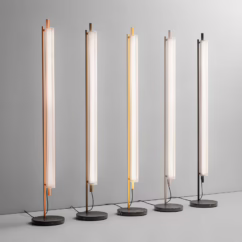 OLEV LED floor lamp TRISEL, titanium, metal, 2,700 K, dimmable