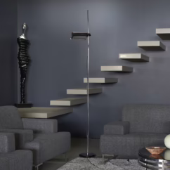 Oluce LED floor lamp Colombo, black/chrome, metal