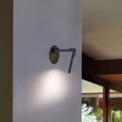 Oluce LED wall light Calamaio, black, metal, adjustable