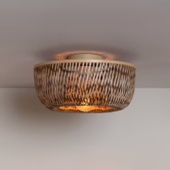 GOOD & MOJO Barbados ceiling lamp, brown, Ø 35 cm, bamboo E27