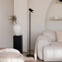 GOOD & MOJO Floor lamp Java, black, 141 cm, bamboo, GU10