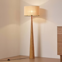 Lucande Fabrena floor lamp, natural colour, bamboo, height 138 cm