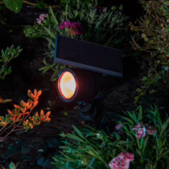 OSRAM SMART+ Solar LED spot, black, ground spike, RGB CCT IP44