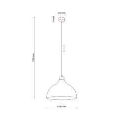 TK Lighting Cap pendant light, sand-coloured, metal, Ø 34 cm, E27