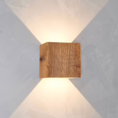 LeuchtNatur Cubus LED outdoor wall lamp, reclaimed wood