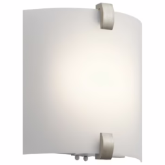 11" White Acrylic LED Wall Sconce in Brushed Nickel