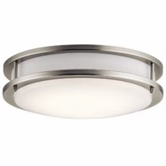 11.75" White Acrylic LED Ceiling Light in Brushed Nickel