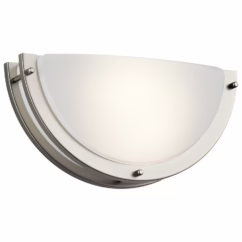 11.75" White Acrylic LED Wall Sconce in Brushed Nickel
