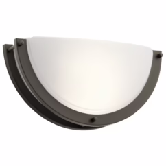 11.75" White Acrylic LED Wall Sconce in Olde Bronze