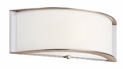 15" White Acrylic LED Wall Sconce in Polished Nickel
