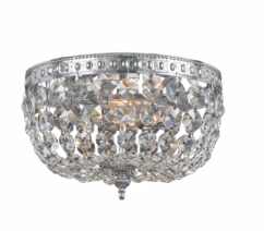 2-Light 10" Ceiling Light in Chrome with Clear Spectra Crystals