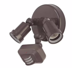 2-Light Architectural Bronze Adjustable Arm Floodlight With Motion Sensor