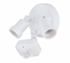 2-Light White Adjustable Arm Floodlight With Motion Sensor