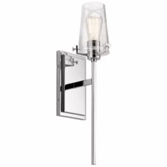 22" Clear Seeded Wall Sconce in Chrome