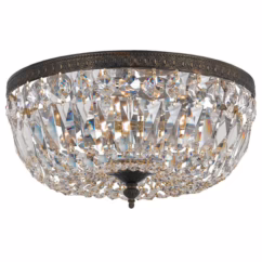 3-Light 16" Ceiling Light in English Bronze with Clear Spectra Crystals