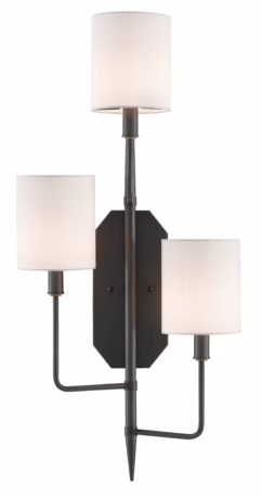 3-Light 30" Knowsley Wall Sconce, Left in Oil Rubbed Bronze