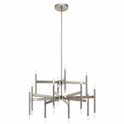 32" Modern Chandelier in Brushed Nickel