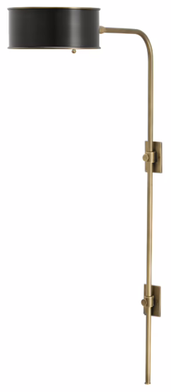 36" Overture Brass Wall Sconce in Antique Brass and Black