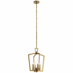 Abbotswell 4-Light Traditional Pendant in Natural Brass
