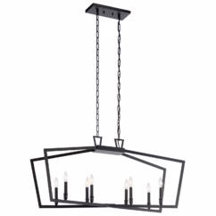 Abbotswell 8-Light 42" Linear Chandelier in Black