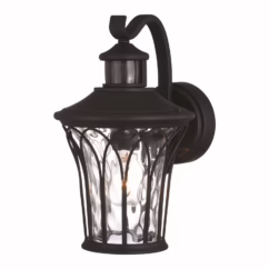 Abigail 1-Light Outdoor Motion Sensor Wall Mount in Textured Black