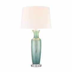 Abilene 1-Light Table Lamp in Green, Clear