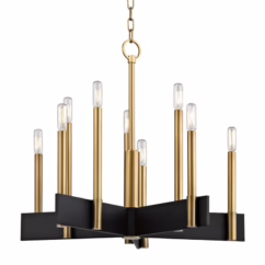 Abrams 10-Light Chandelier in Aged Brass