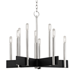 Abrams 10-Light Chandelier in Polished Nickel