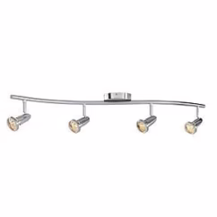 Access Cobra 4-Light Track Lighting in Brushed Steel