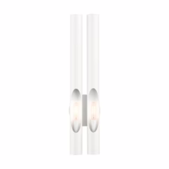 Acra 2-Light Wall Sconce in Shiny White
