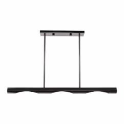 Acra 3-Light Linear Chandelier in Black Chrome