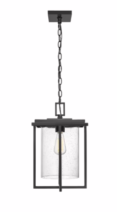 Adair 1-Light Outdoor Hanging Lantern in Powder Coated Black