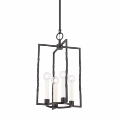 Adelaide 4-Light Lantern in Textured Black