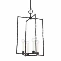 Adelaide 4-Light Lantern in Textured Black