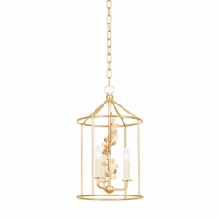 Adrienne 3-Light Lantern in Vintage Gold Leaf