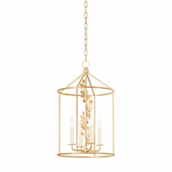 Adrienne 4-Light Lantern in Vintage Gold Leaf