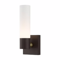 Aero 1-Light Wall Sconce in Bronze w with Antique Brass