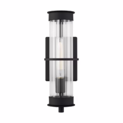 Alcona 1-Light Outdoor Wall Lantern in Black