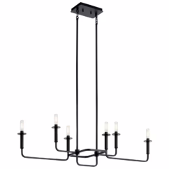 Alden 6-Light 38.5" Linear Chandelier in Black