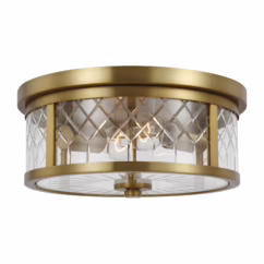 Alec 2-Light Ceiling Light in Burnished Brass by Alexa Hampton