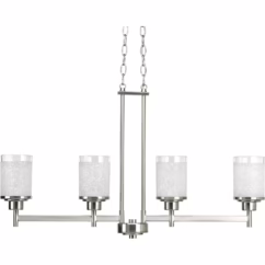 Alexa 4-Light Linear Chandelier in Brushed Nickel