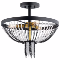 Alexia 3-Light 16" Ceiling Light in Textured Black