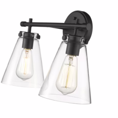Aliza 2-Light Bathroom Vanity Light In Matte Black