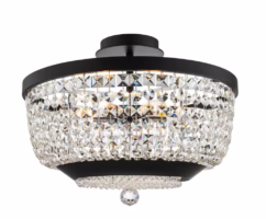 Allegri Terzo 6-Light Ceiling Light in Matte Black with Polished Chrome - 037345-052-FR001
