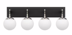 Allie 4-Light Wall Sconce in Black with Polished Nickel
