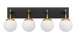 Allie 4-Light Wall Sconce in Black with Satin Brass