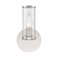 Alora Revolve Wall Sconce in Polished Nickel And Clear Glass - WV309001PNCG