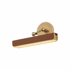 Alora Valise Wall Sconce in Vintage Brass And Cognac Leather - PL307912VBCL
