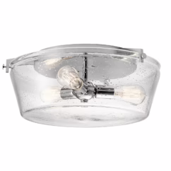 Alton 3-Light Clear Seeded Ceiling Light in Chrome